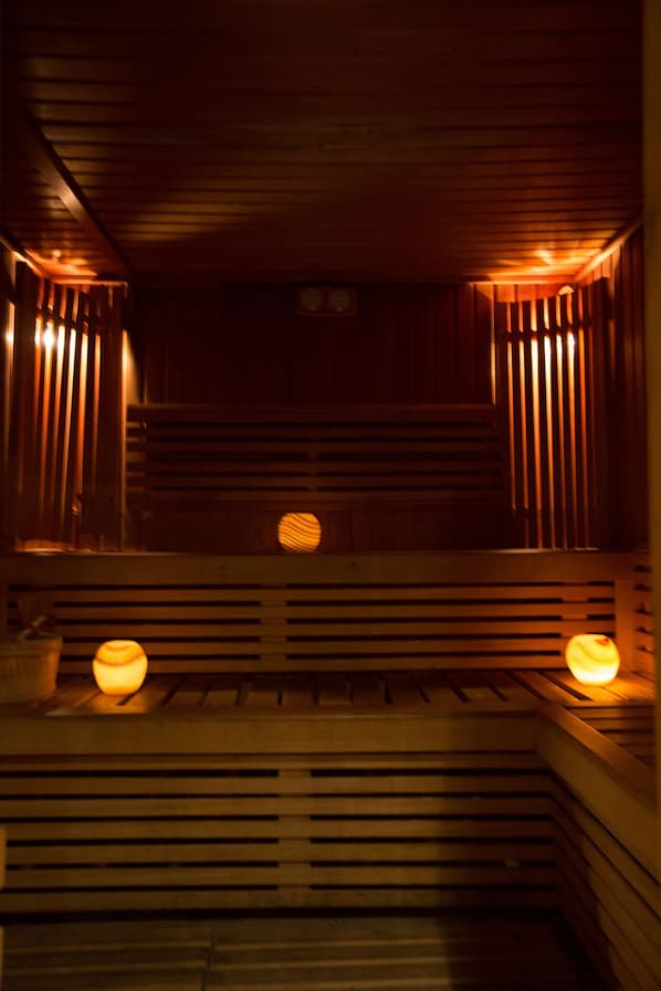 Sauna, steam room, body treatments, Thai massages, facials