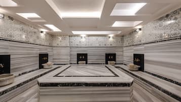 Sauna, hot tub, steam room, Turkish bath, facials