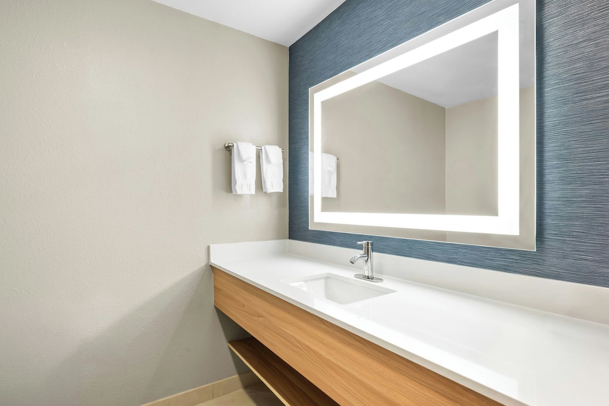 Premium bedding, memory-foam beds, desk, blackout curtains
