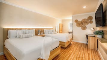 Classic Double Room, 2 Queen Beds | Iron/ironing board, free WiFi, bed sheets