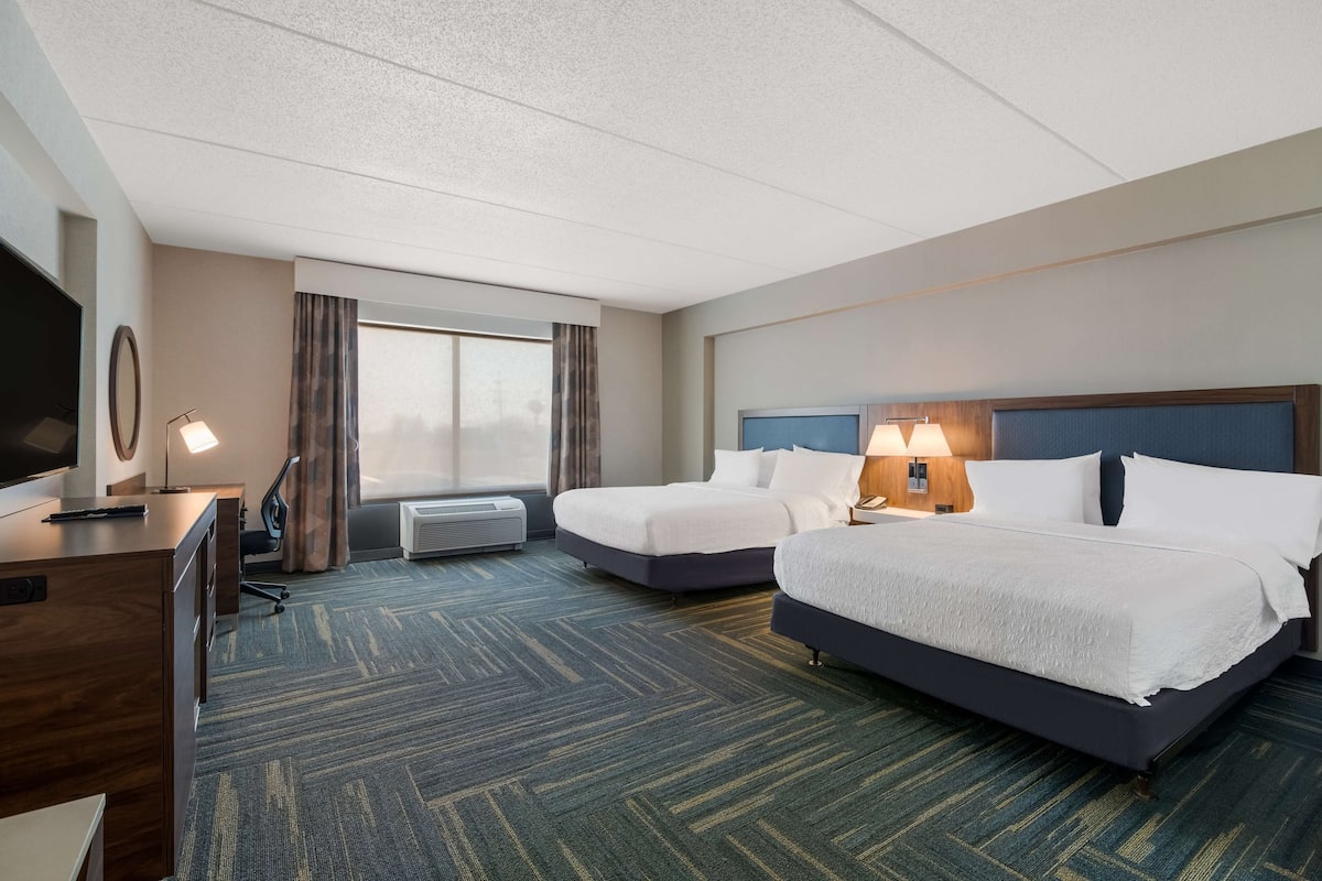 Mobility Accessible Queen Standard Room | Premium bedding, desk, blackout drapes, iron/ironing board