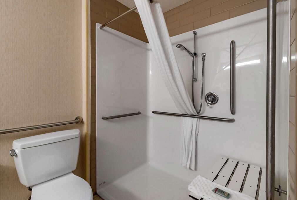 Bathroom | Combined shower/tub, free toiletries, hair dryer, towels