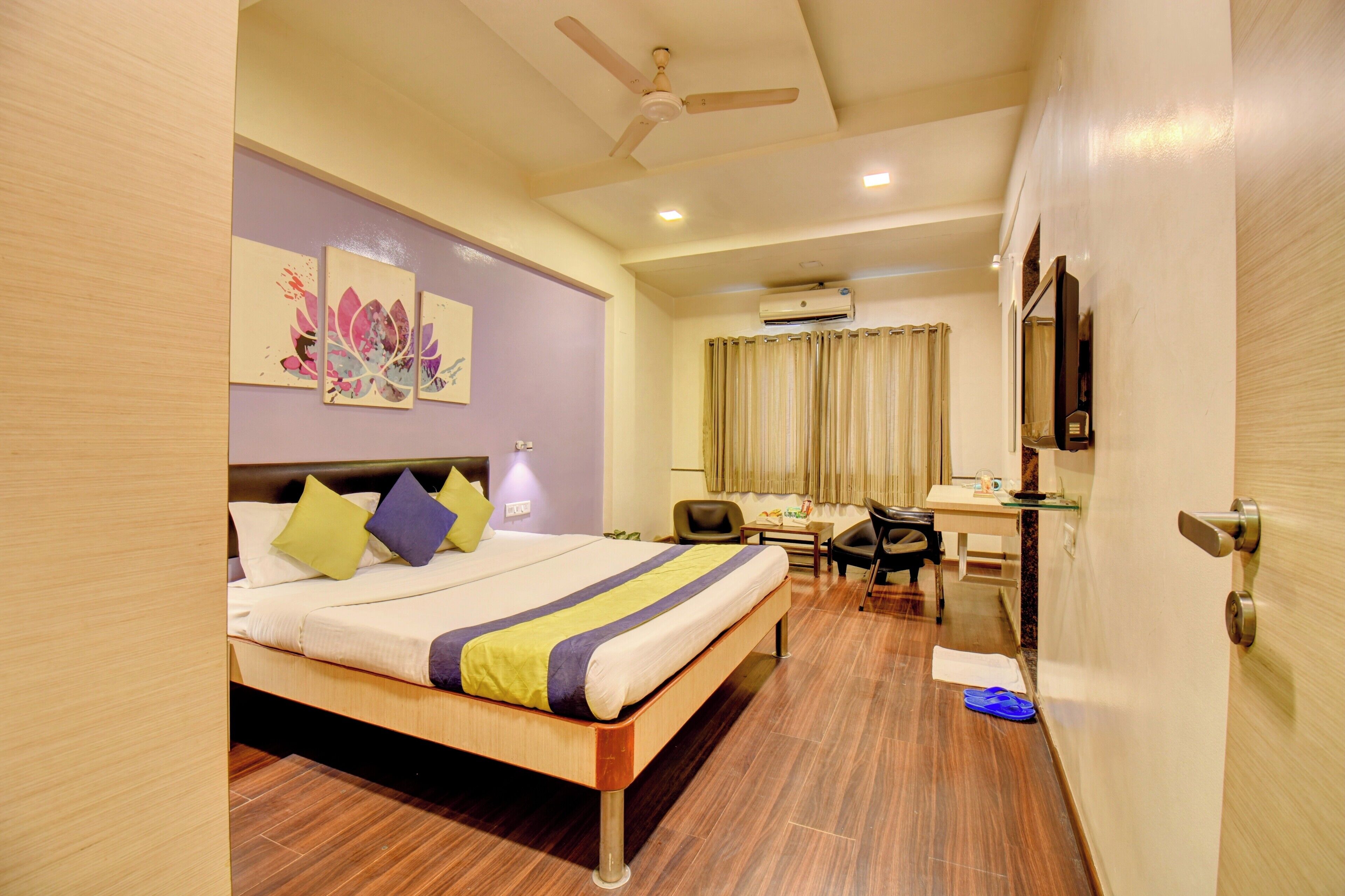 Pillow-top beds, in-room safe, blackout curtains, soundproofing