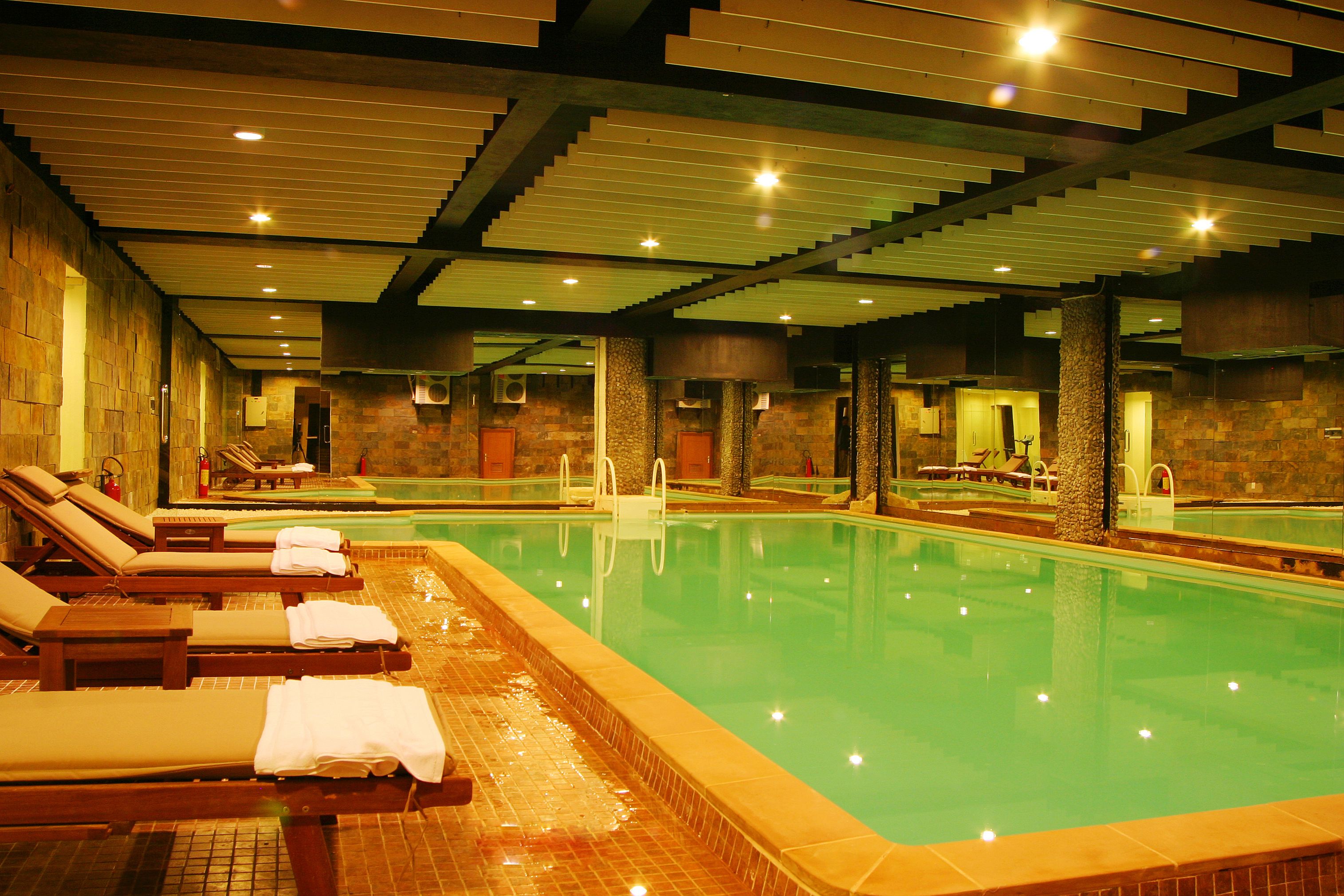 Indoor pool, pool loungers