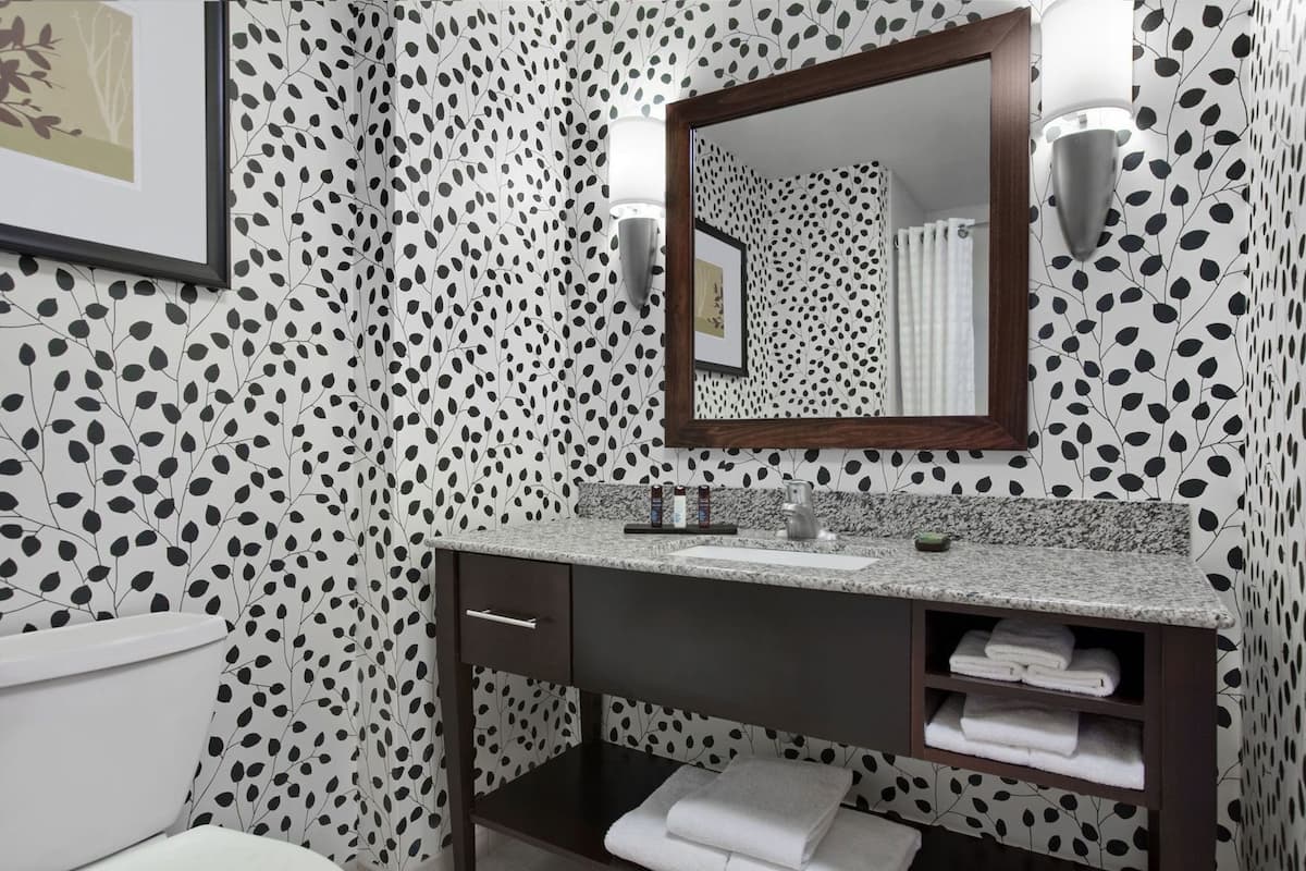 Bathroom | Shower, free toiletries, hair dryer, towels