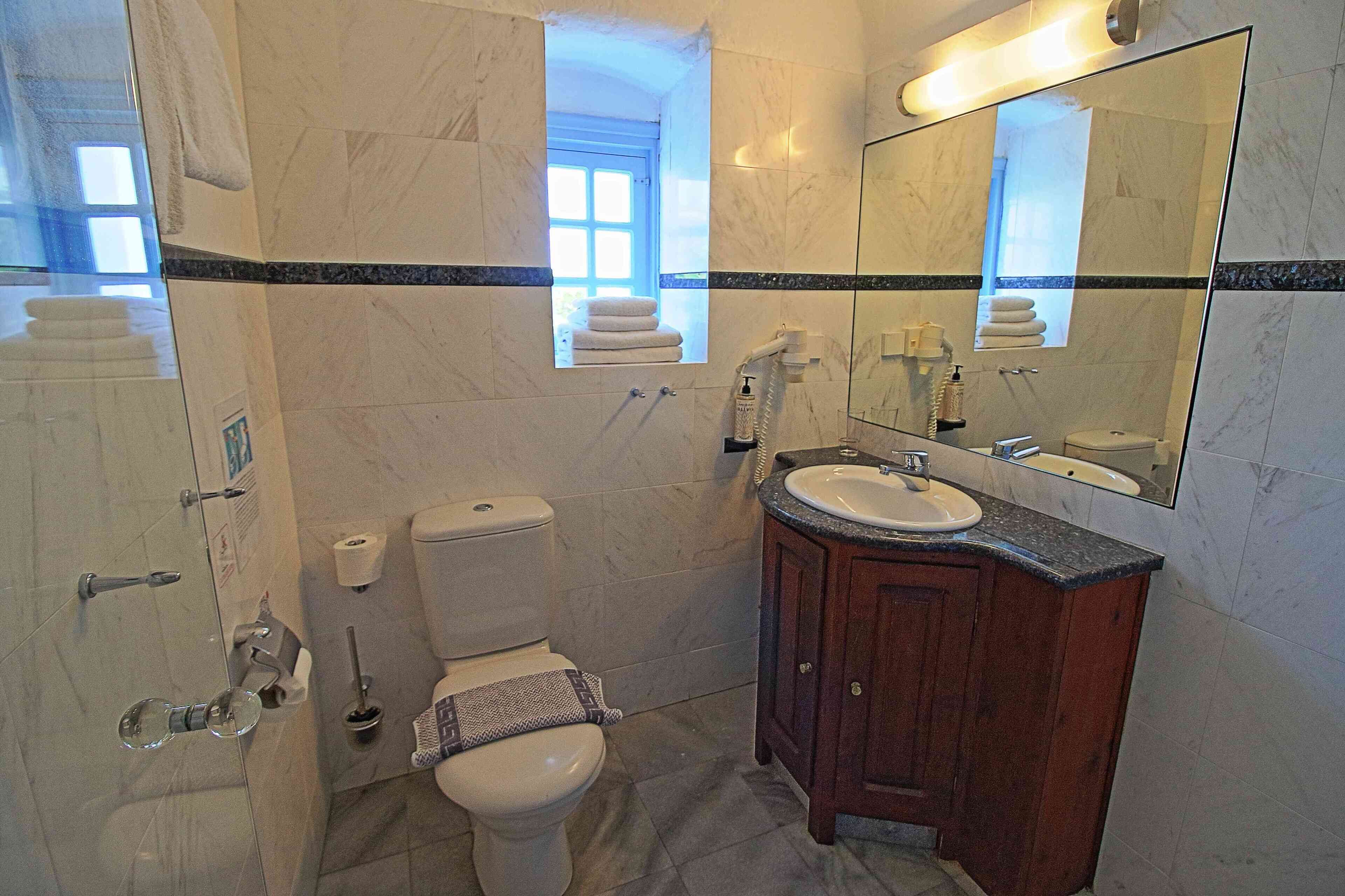 superior triple room | bathroom | shower, free toiletries, hair dryer, towels