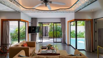วิลล่า (Pool Villa) | 1 ห้องนอน, มินิบาร์, ตู้นิรภัยในห้องพัก, ห้องพักตกแต่งอย่างมีเอกลักษณ์