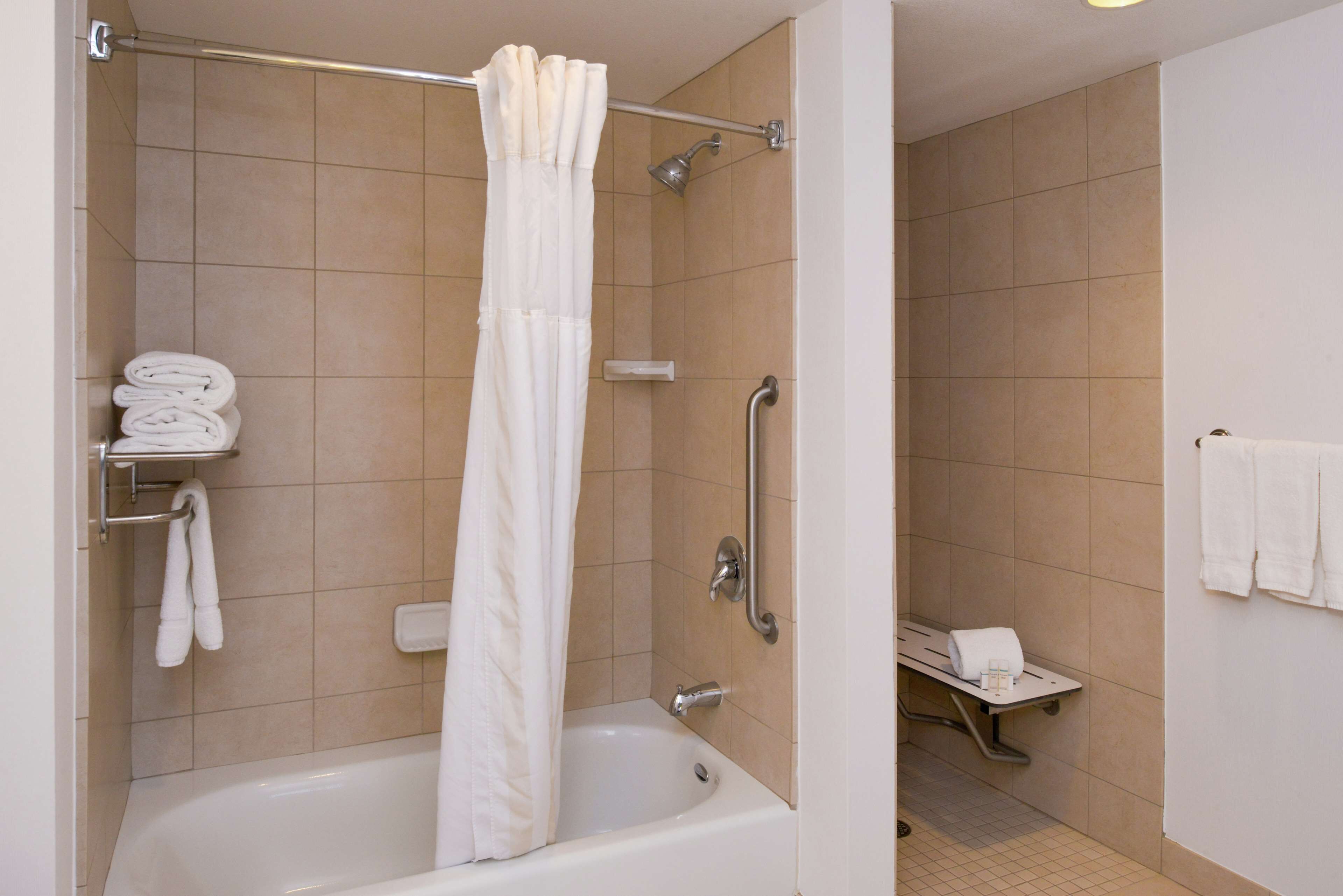 suite, accessible | bathroom | combined shower/bathtub, free toiletries, hair dryer, towels