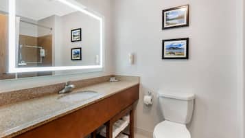 Desk, blackout drapes, soundproofing, iron/ironing board