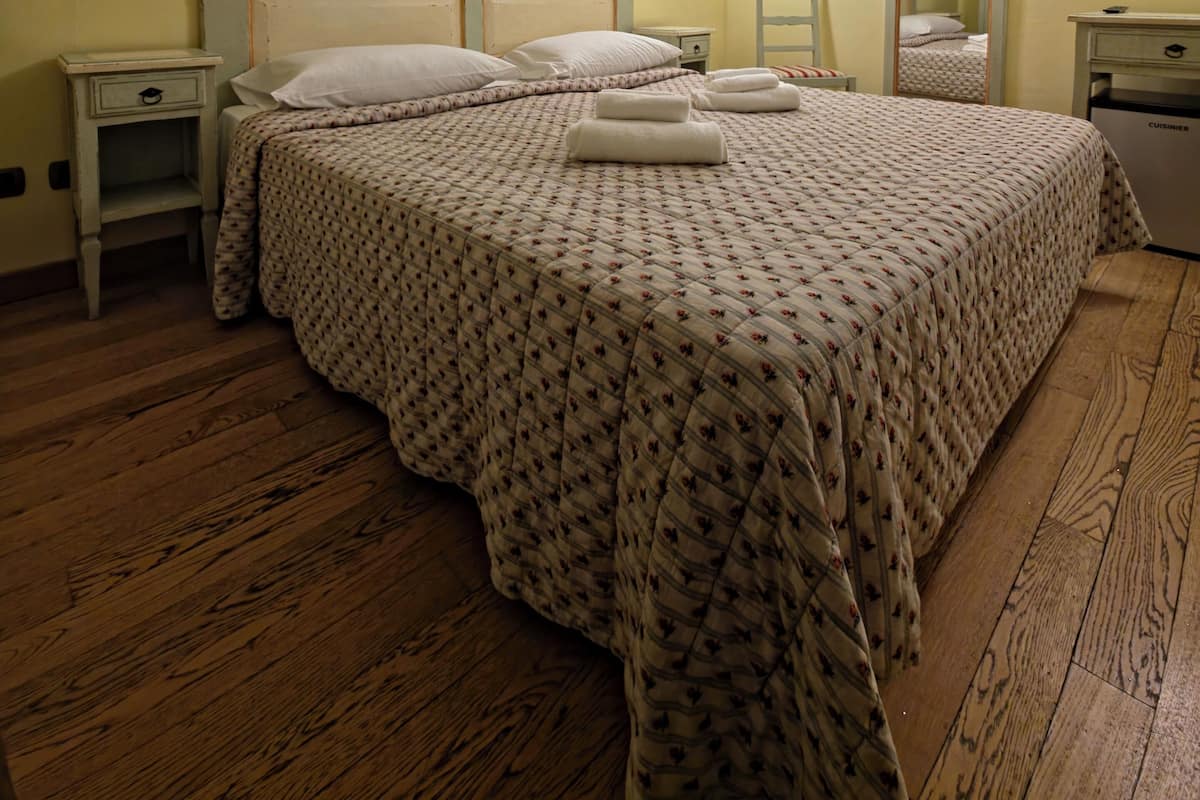 Camera Deluxe con letto matrimoniale o 2 letti singoli | Copriletto in piuma, minibar, una scrivania, tende oscuranti