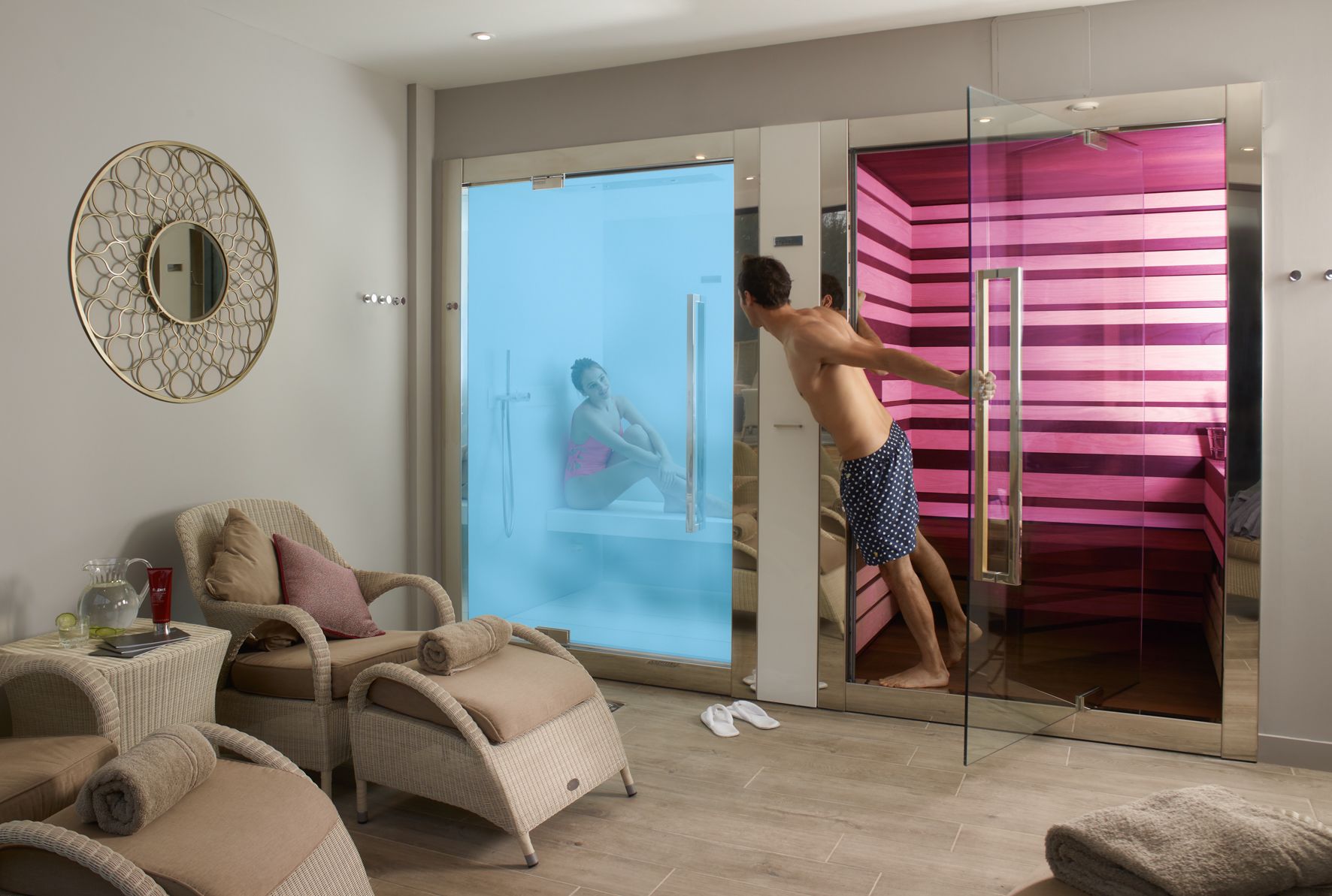 Sauna, hot tub, steam room, body wraps, body scrubs, detox wraps