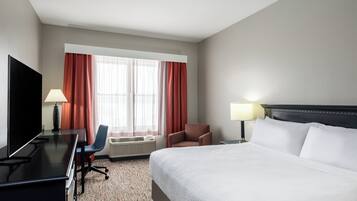 Premium bedding, pillowtop beds, desk, blackout drapes