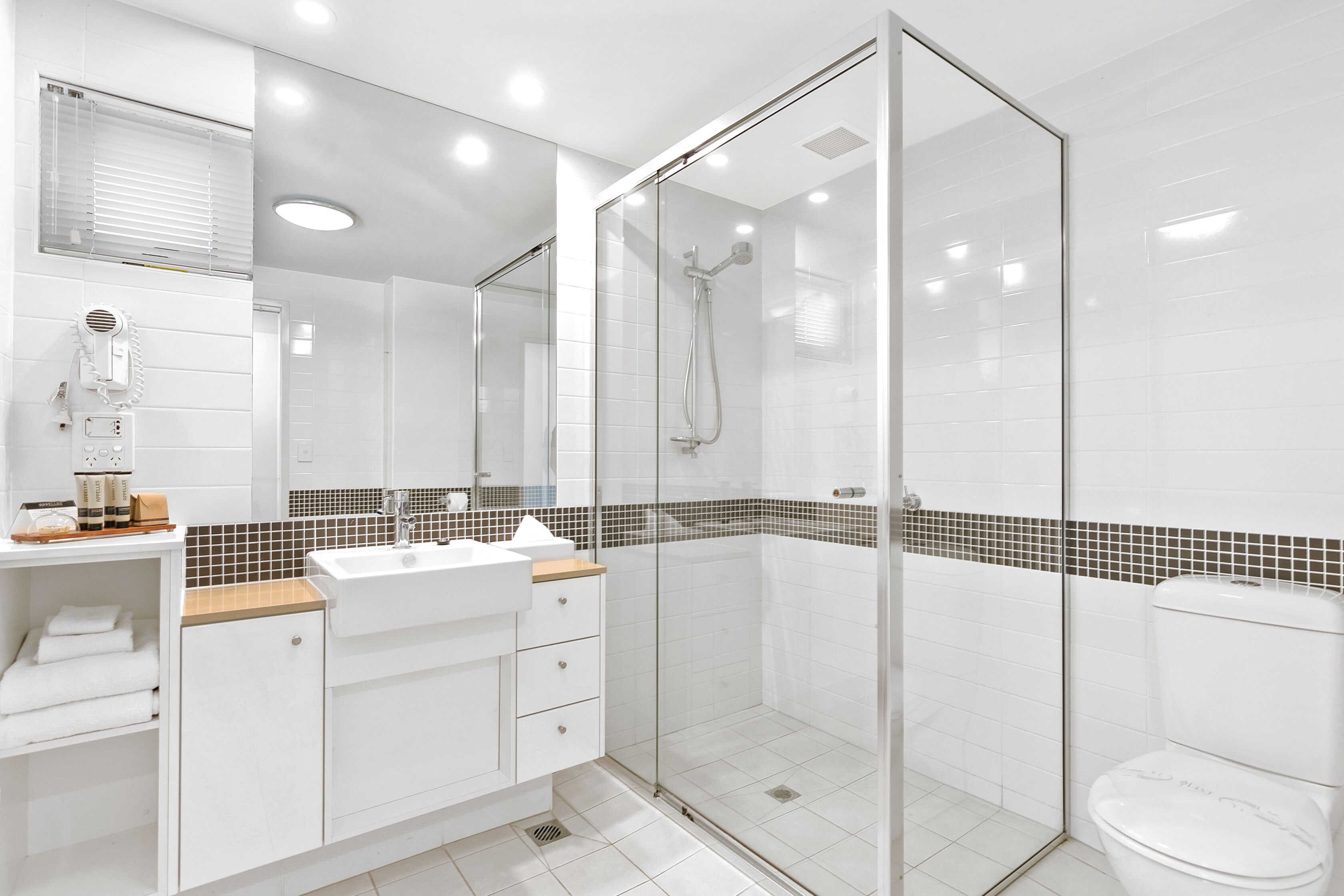 separate bathtub and shower, hydromassage showerhead