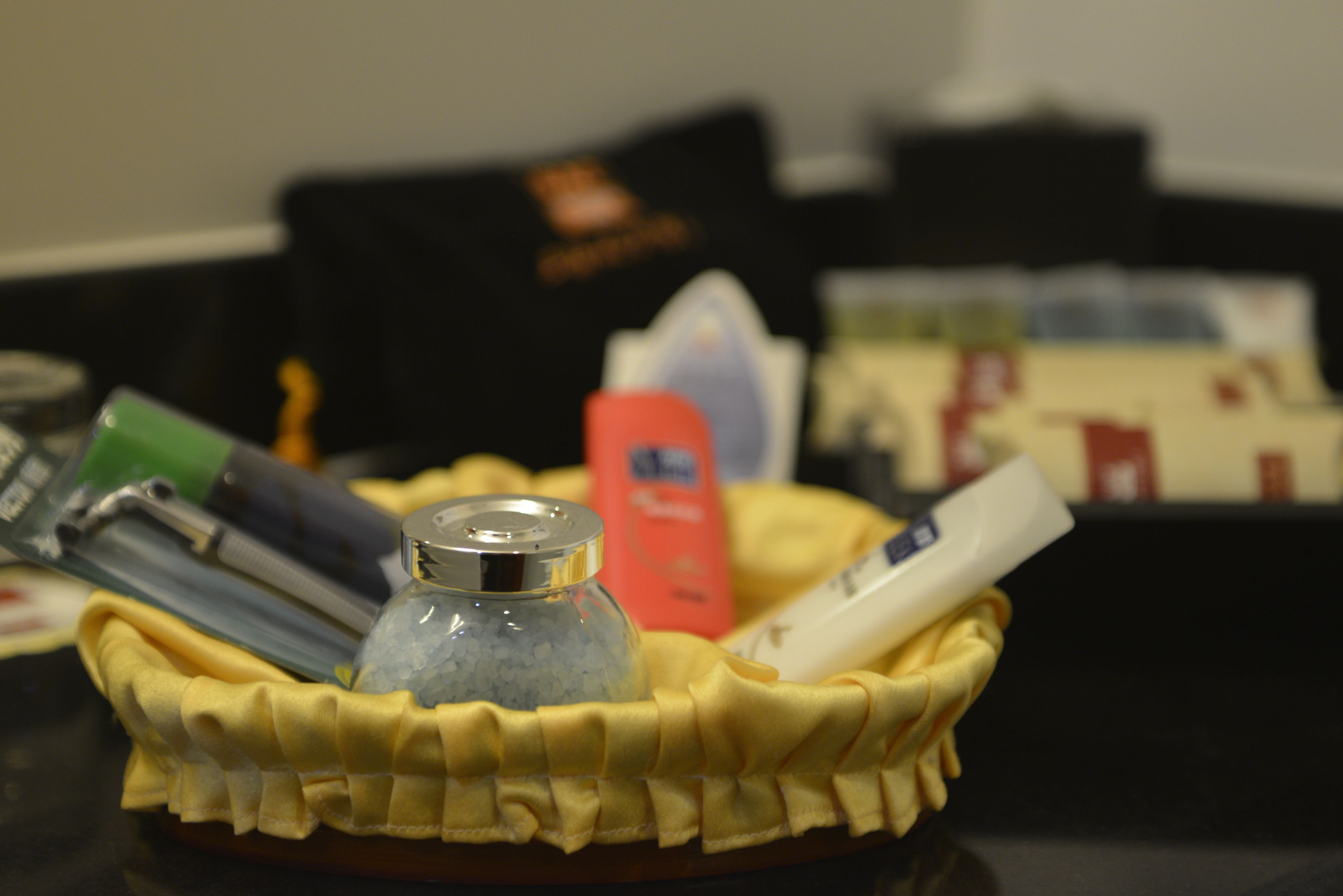 free toiletries, hair dryer, bathrobes, slippers