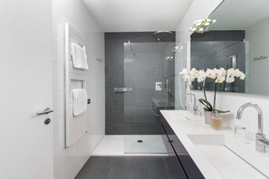 Penthouse Suite with Sauna (pets not allowed) | Kamar mandi | Shower, perlengkapan kamar mandi ramah lingkungan,  dan pengering rambut