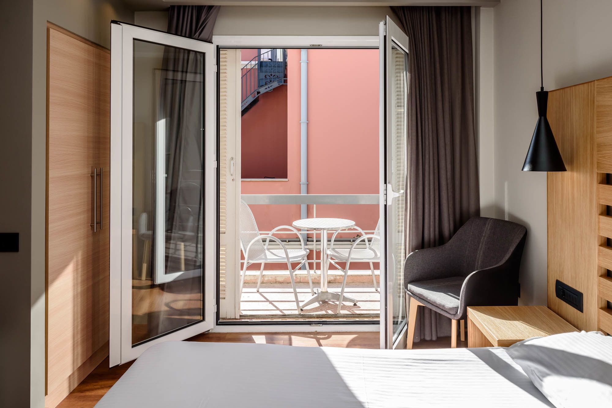 standard double or twin room, balcony, city view | view from room