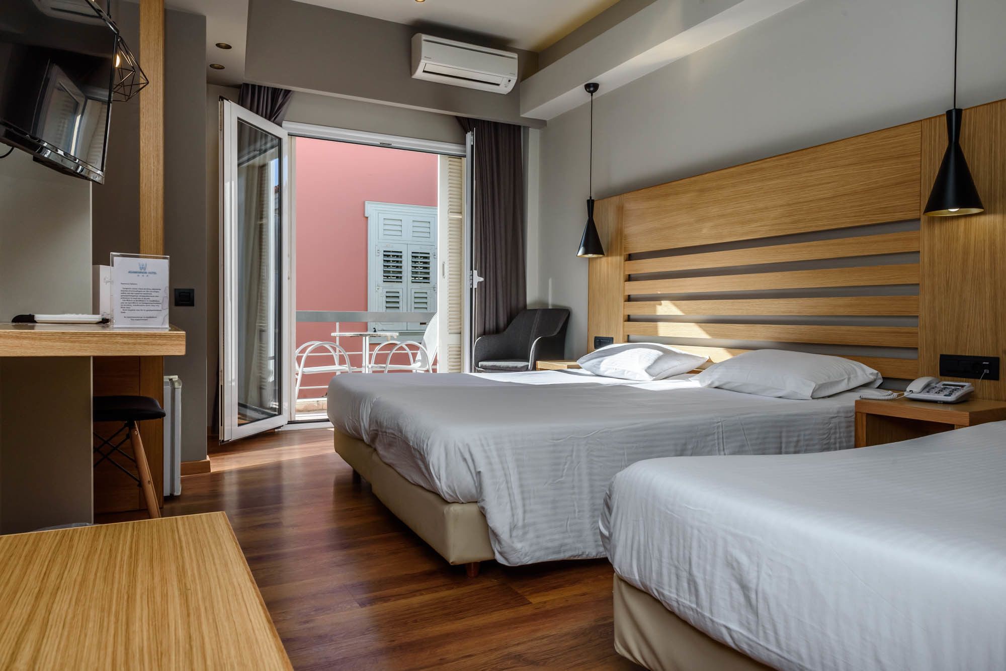 standard triple room, city view | view from room