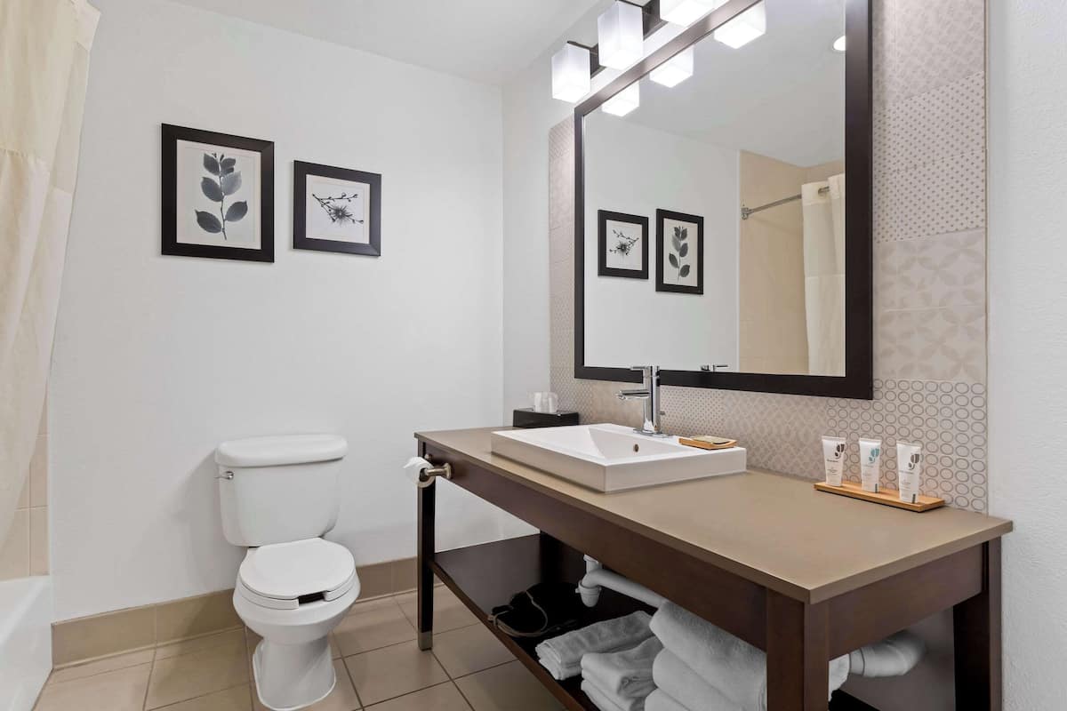 Free toiletries, hair dryer, towels