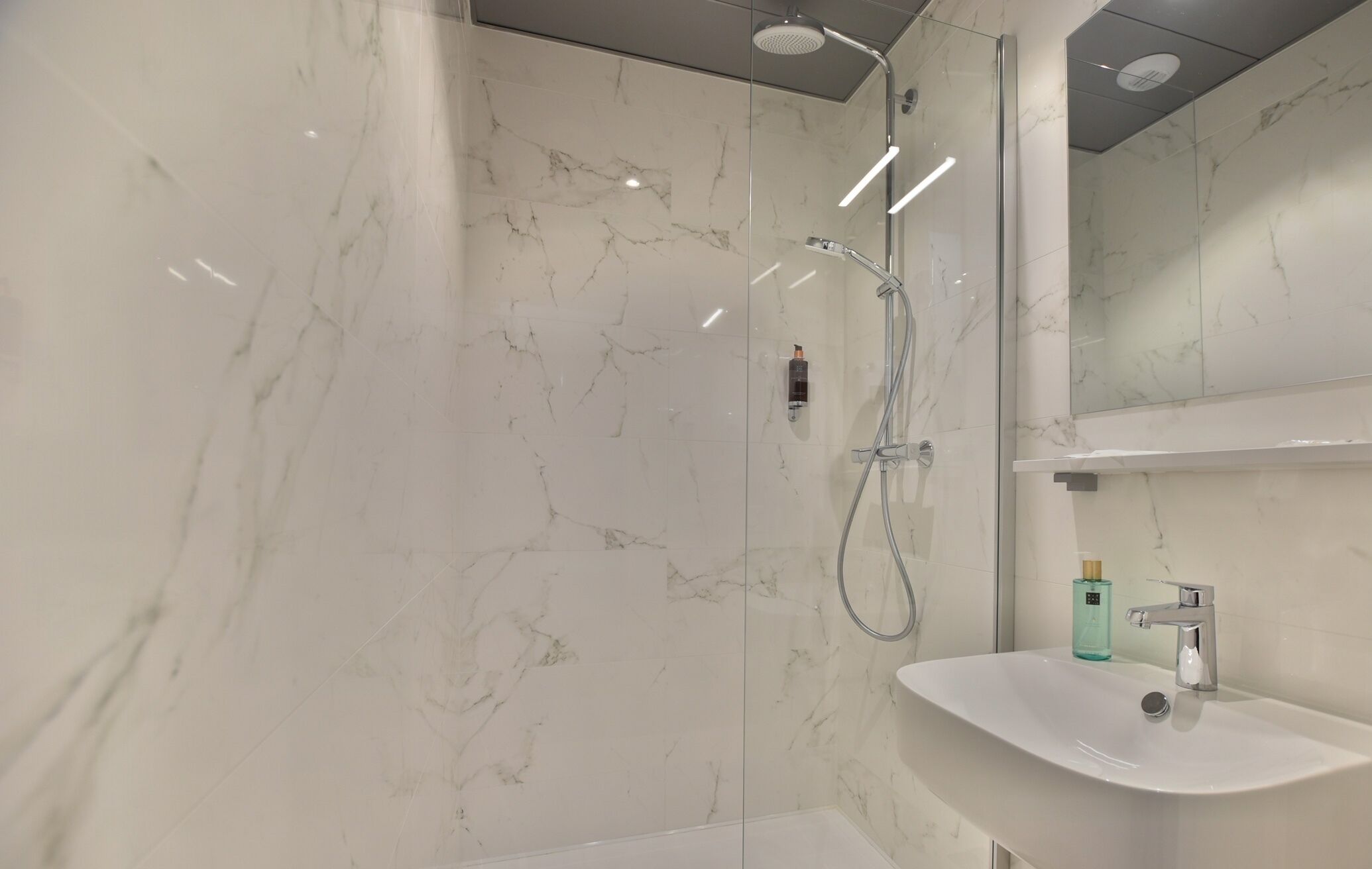 free toiletries, hair dryer, towels