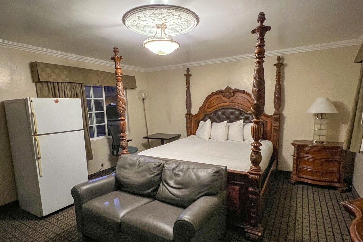 Desk, blackout drapes, iron/ironing board, WiFi (free)