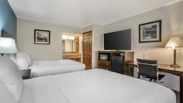 Habitación estándar, 2 camas de matrimonio, no fumadores, frigorífico y microondas | Ropa de cama de alta calidad y edredones de plumas