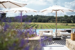 Indoor pool, 2 outdoor pools, pool umbrellas, pool loungers