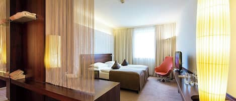 Een kluis op de kamer, een bureau, gratis babybedden, gratis wifi