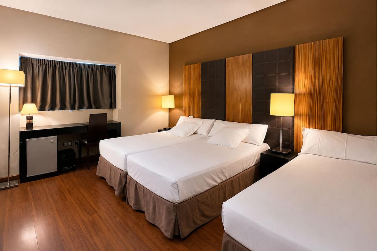 Basic Triple Room | Minibar, in-room safe, desk, laptop workspace
