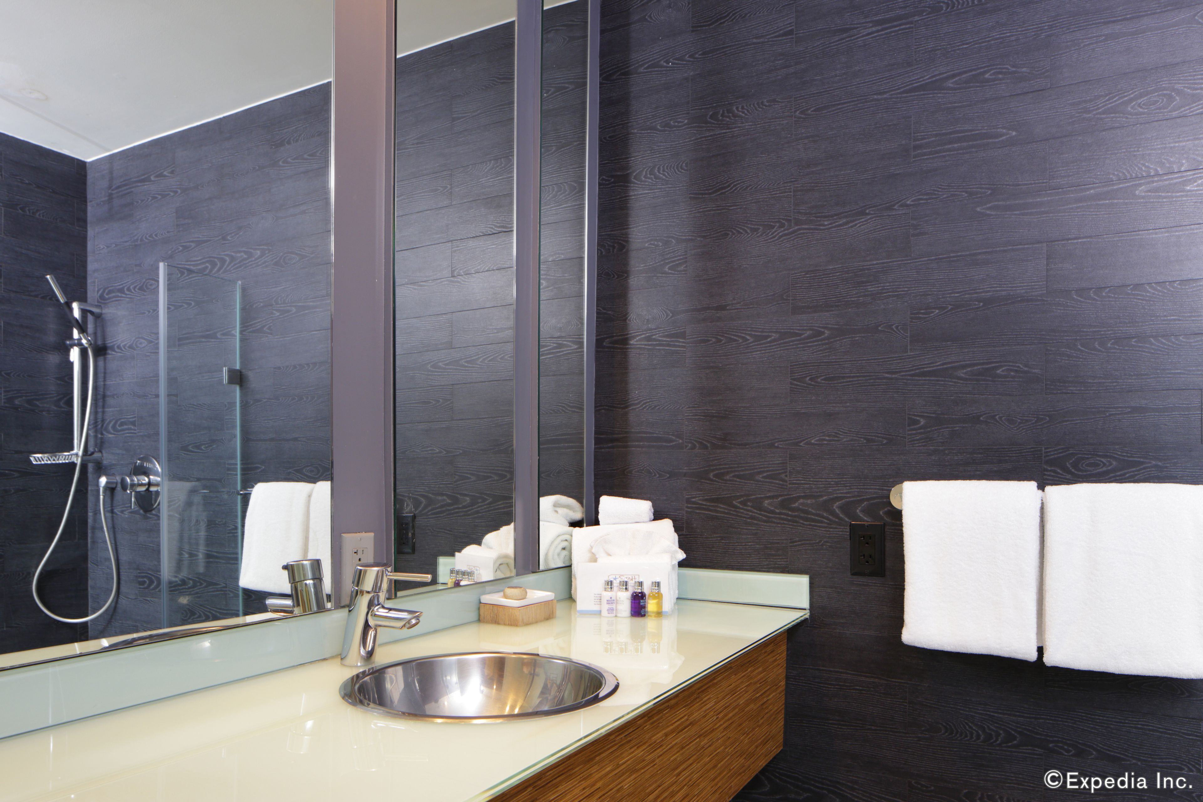 shower, free toiletries, hair dryer, slippers