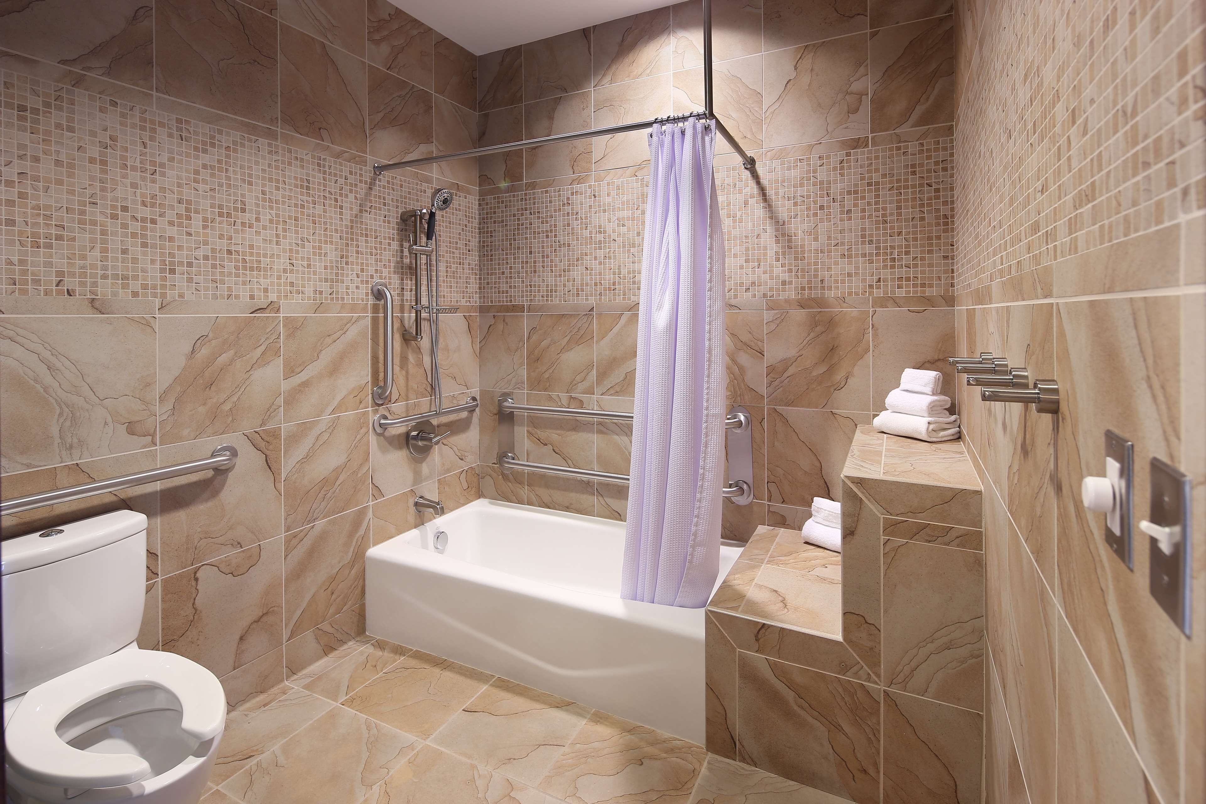 standard room, 2 queen beds, accessible, bathtub | bathroom | free toiletries, hair dryer, towels, soap