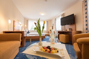 In-room safe, desk, laptop workspace, blackout curtains