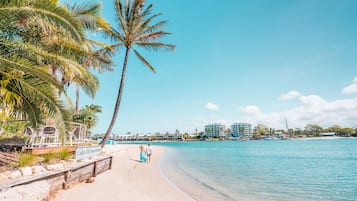 On the beach, white sand, kayaking, rowing