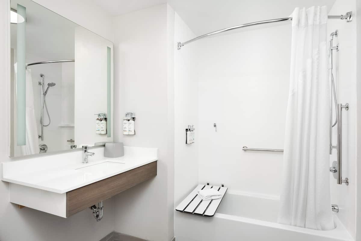 desk, blackout curtains, iron/ironing board, free cots/infant beds