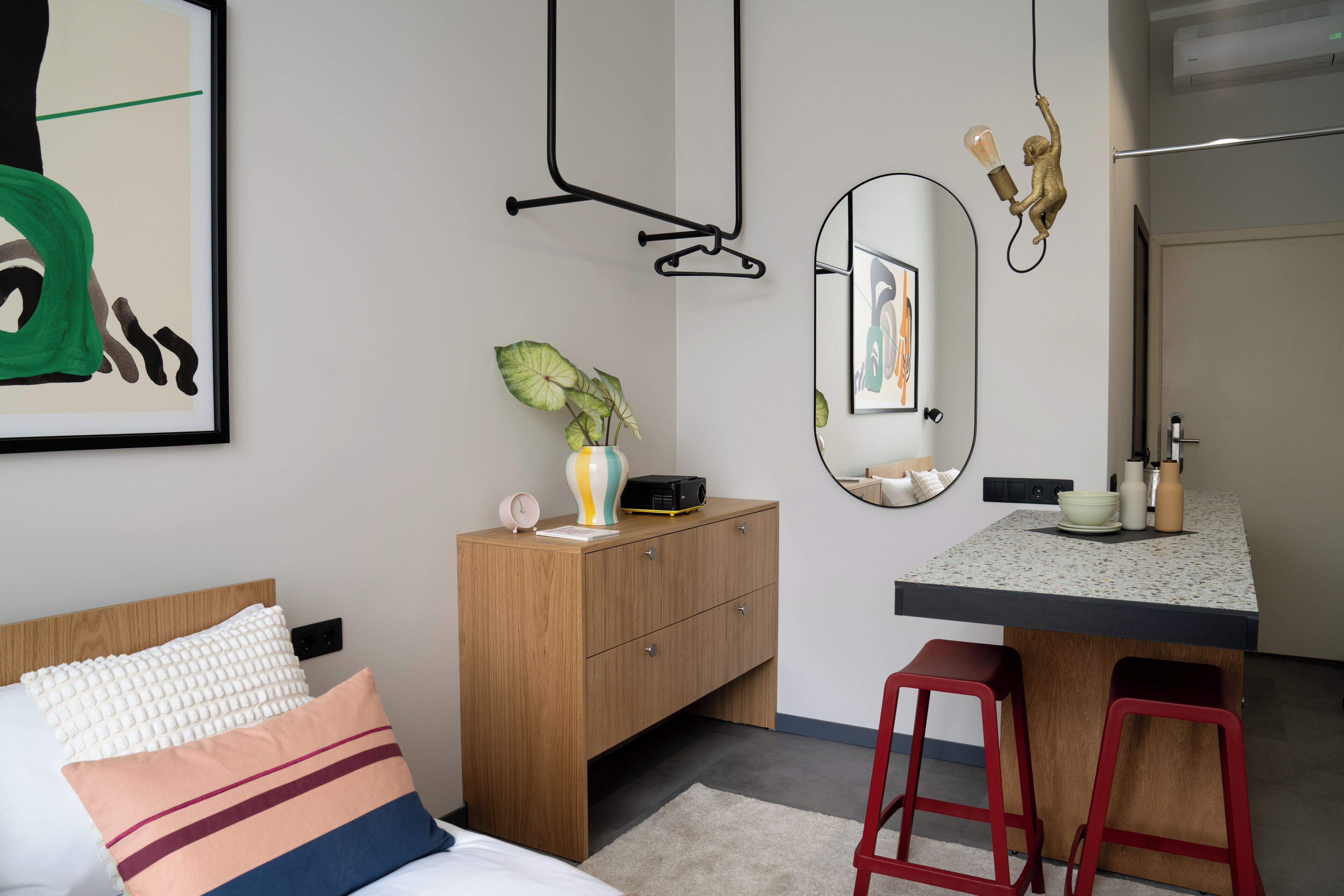 refurbished studio | hypo-allergenic bedding, desk, blackout curtains, soundproofing