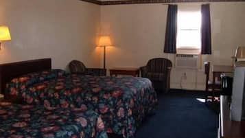 Desk, free WiFi, bed sheets