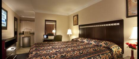 Standaard kamer, 1 kingsize bed | Privékitchenette | Een koelkast, een microgolfoven, een koffiezetapparaat/waterkoker