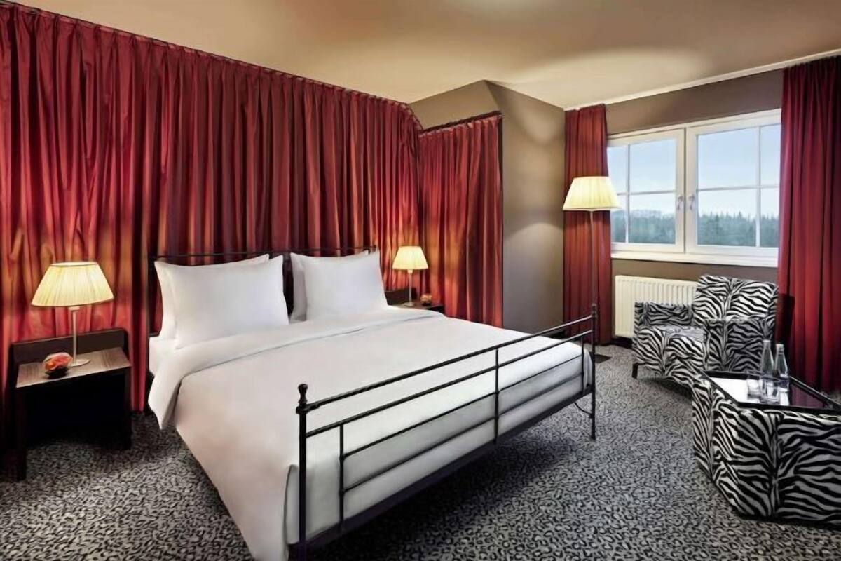 In-room safe, desk, laptop workspace, blackout curtains