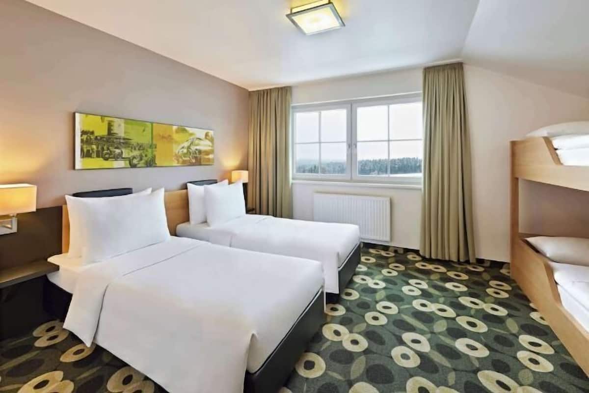 In-room safe, desk, laptop workspace, blackout curtains