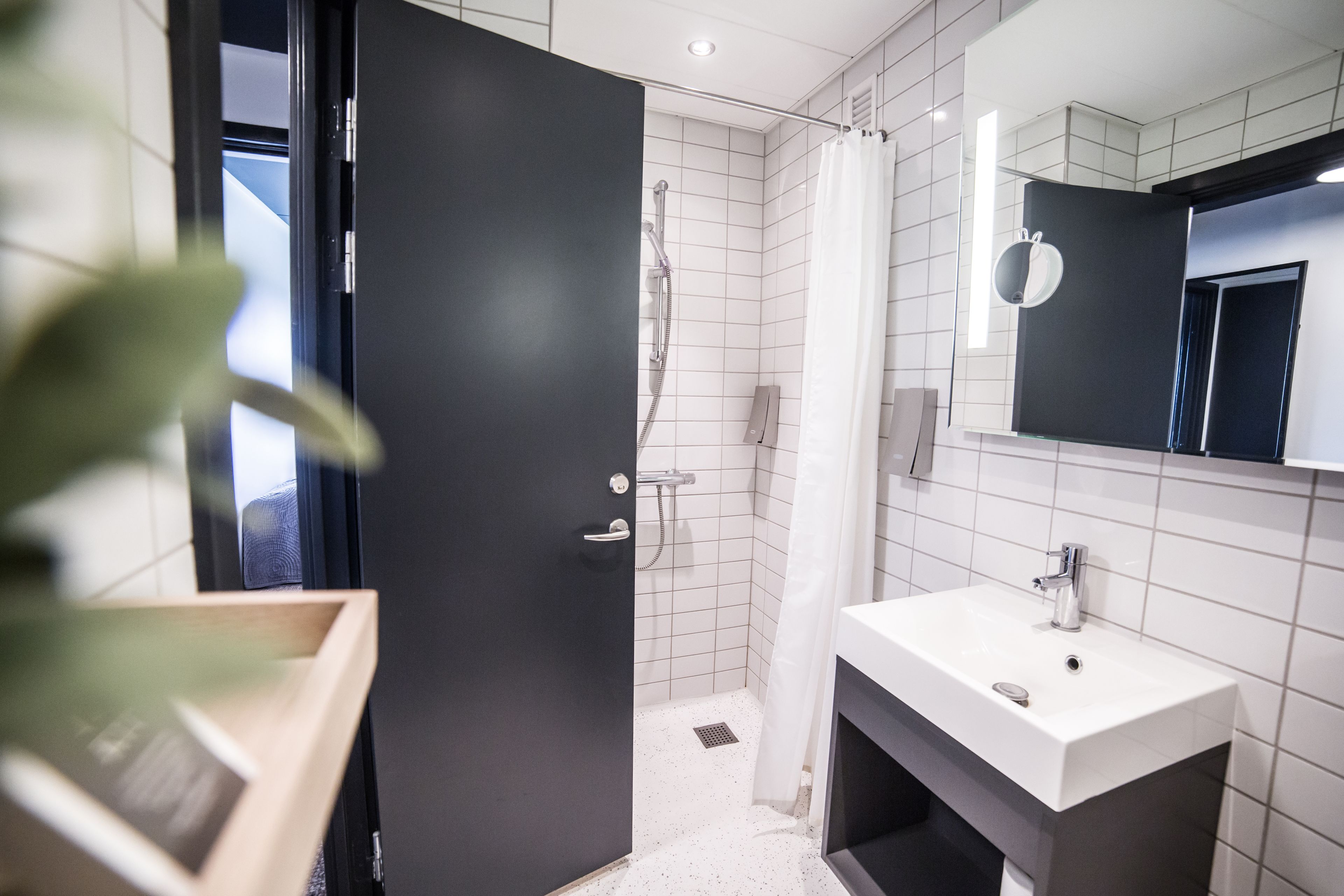 standard double or twin room (small) | bathroom | shower, eco-friendly toiletries, hair dryer, towels