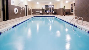 Indoor pool, open 6:00 AM to 10:00 PM, sun loungers