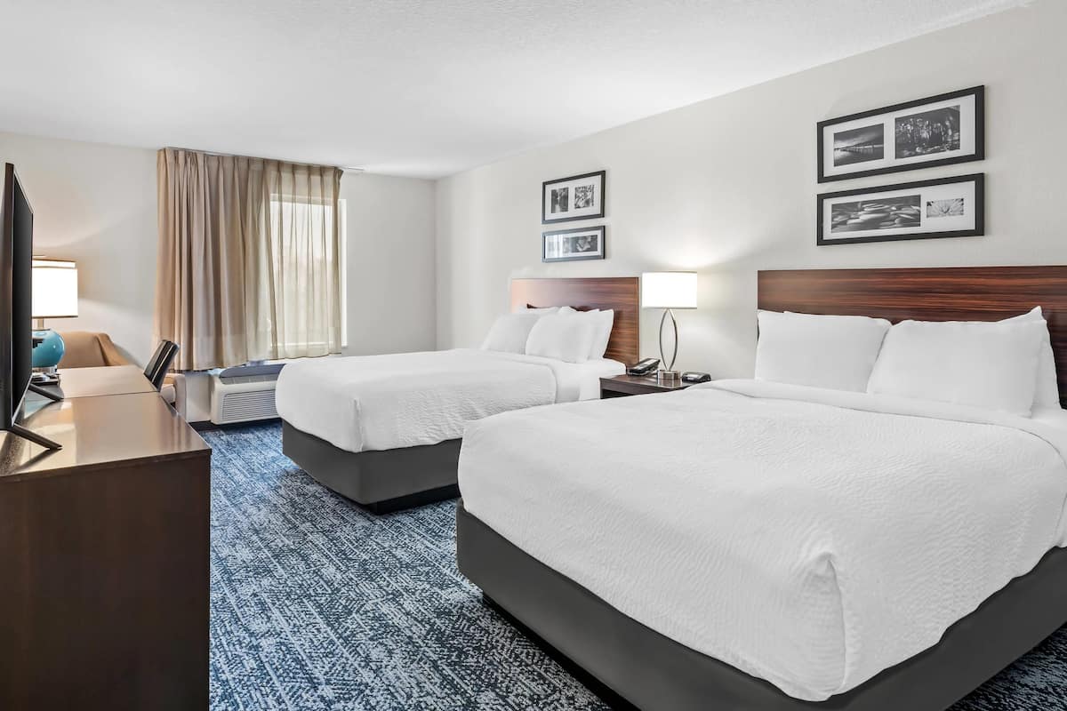 Room, 2 Queen Beds, Accessible, Non Smoking | Desk, iron/ironing board, cribs/infant beds, free WiFi