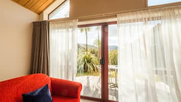 43-inch flat-screen TV with digital channels, DVD player