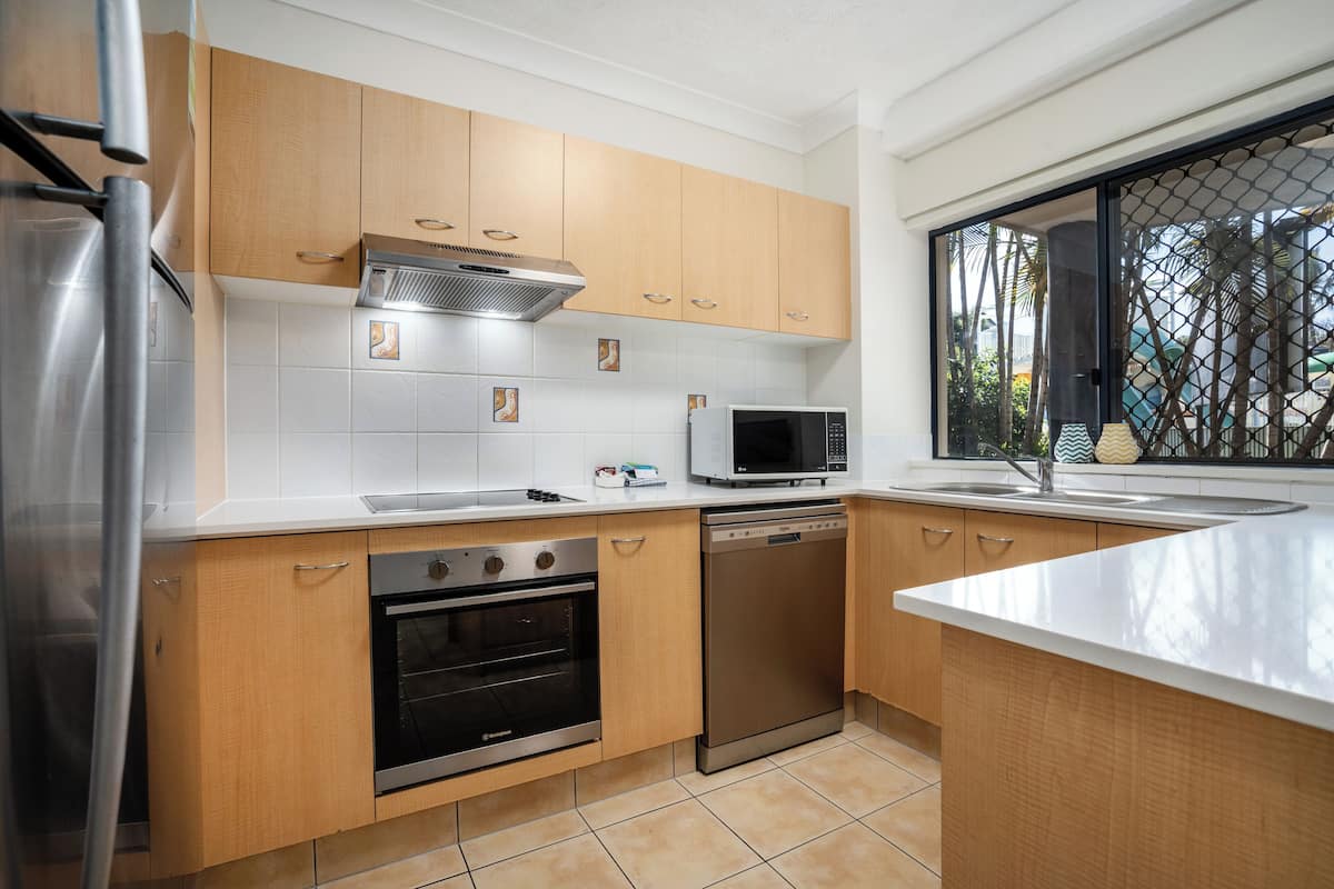 2 bedroom family suite | private kitchen | fridge, microwave, oven, stovetop