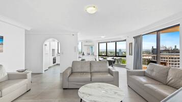2 Bedroom Mid Ocean View | Living area | 50-inch flat-screen TV with cable channels, plasma TV