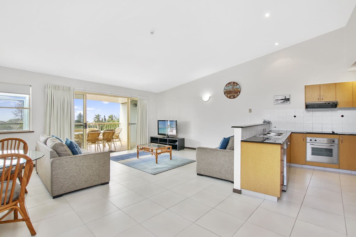 3 Bedroom Seaview Apartment | Living area | 1-inch LCD TV with digital channels, TV, DVD player