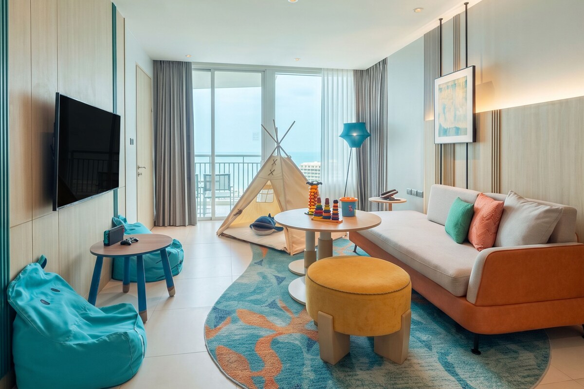 Suite - 2 soveværelser (Kids Suite, Bay Tower) | Pengeskab på værelset, skrivebord, arbejdsområde til bærbare computere