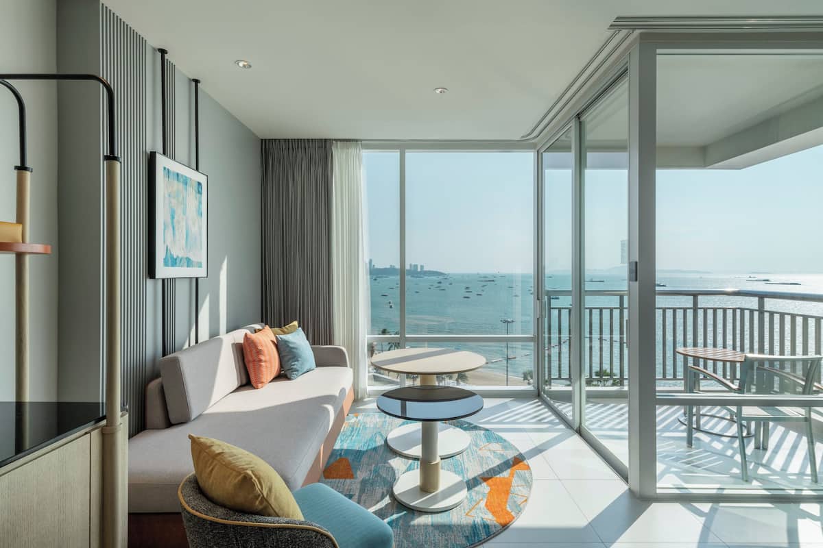 Premium kamer, 1 kingsize bed, uitzicht op strand, in toren (Pattaya, Bay Tower) | Kameruitzicht