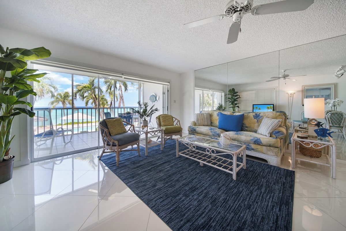 Condo 10, 2 Bedrooms, Ocean View | Living area | 32-inch TV with cable channels