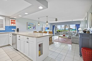 Condo 3, 2 Bedrooms, Ocean View | Living area | 32-inch TV with cable channels - Aqua Bay Club Condos (Seven Mile Beach)