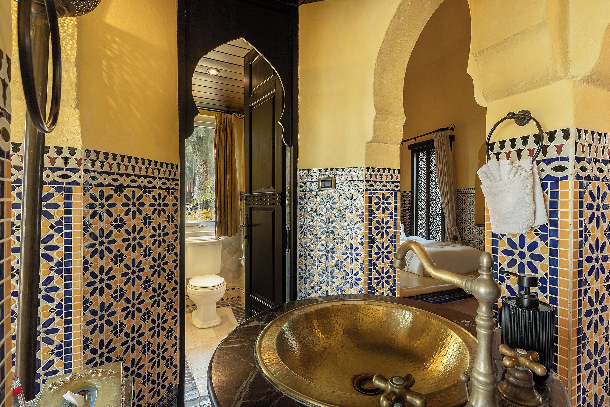 family deluxe moroccan panoramic seaview | bathroom | rainfall showerhead, designer toiletries, hair dryer, bathrobes